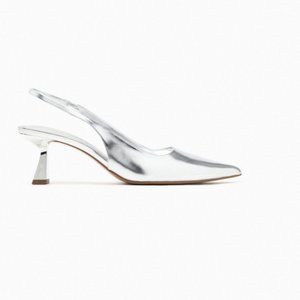 METALLIC SLINGBACK HEELS ZARA